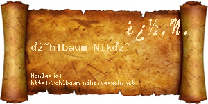 Öhlbaum Niké névjegykártya